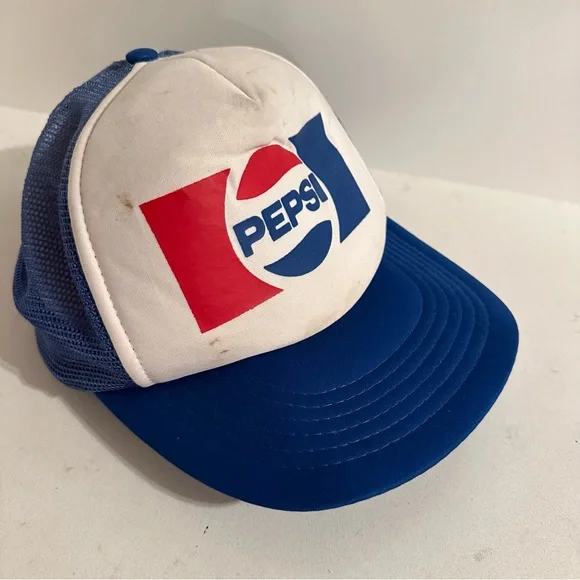 Vintage Pepsi Trucker Hat, Snap Back, Baseball Cap - Picture 1 of 8
